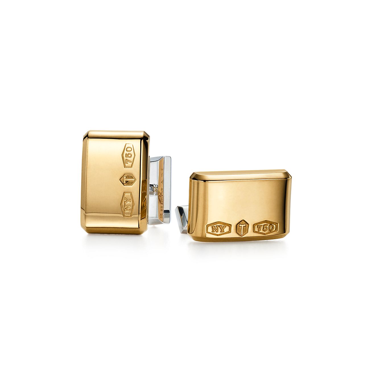 Makers rectangle cufflinks in 18k gold 