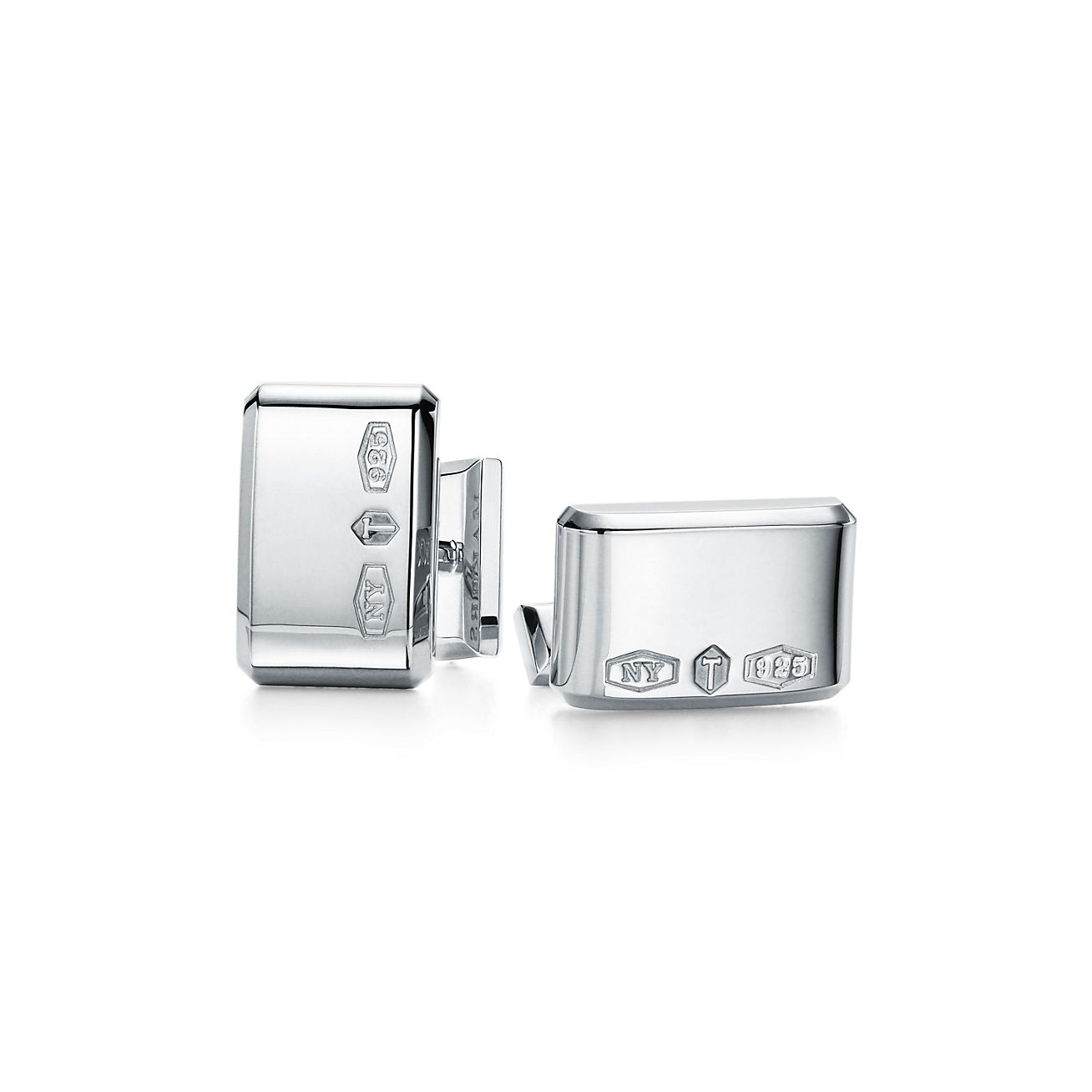 Makers rectangle cufflinks in sterling 
