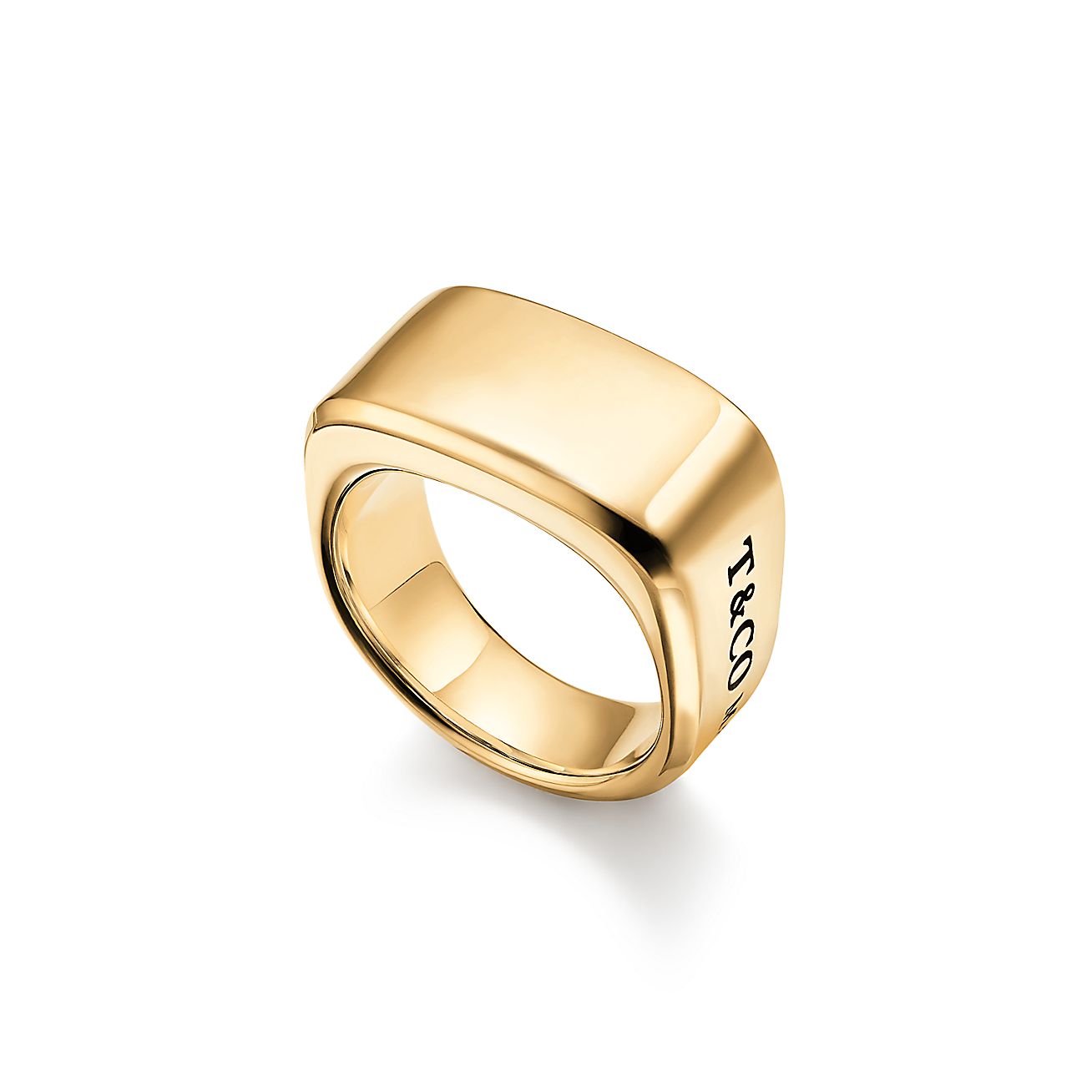 Tiffany 1837® Makers signet ring in 18k gold, 12 mm wide. | Tiffany ...