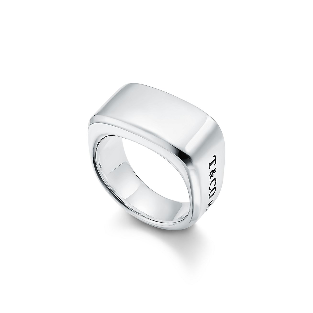 Men's Sterling Silver Initial Oval Signet Ring