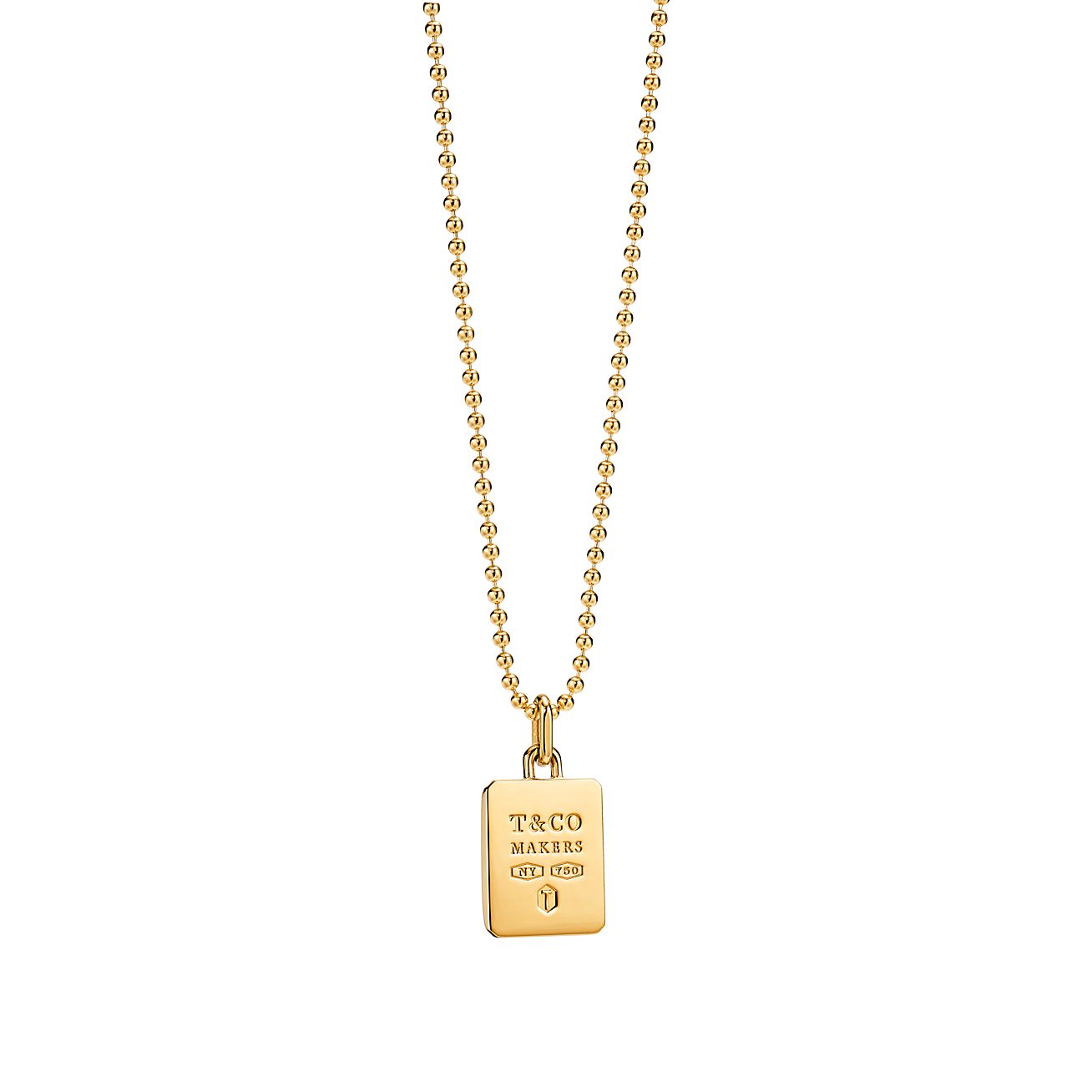 Makers square pendant in 18k gold, 24 