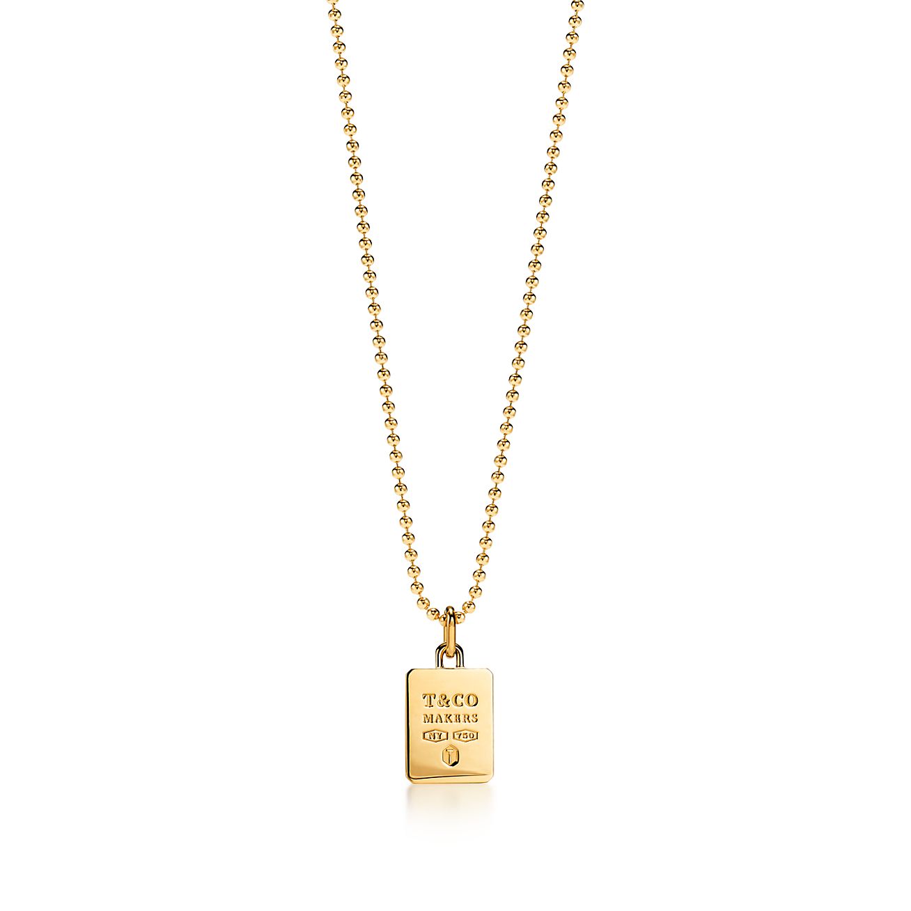 Pendants Tiffany 1837® Makers square pendant in 18k gold, 24". | Tiffany & Co.