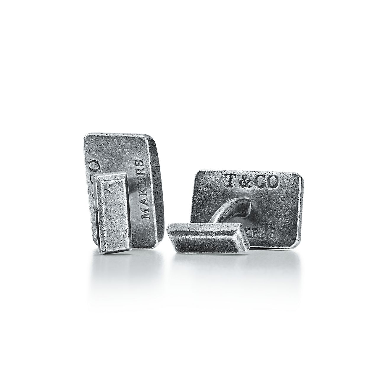 Tiffany 1837® Makers Tumbled Rectangle Cuff Links in Sterling Silver