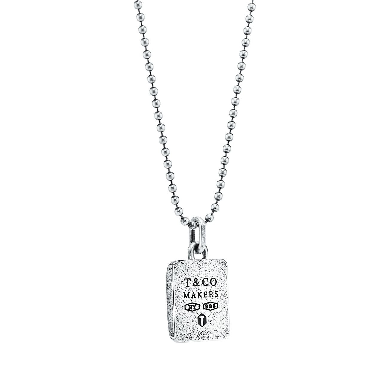 Tiffany 1837® Makers Tumbled Square Pendant in Sterling Silver, 24"