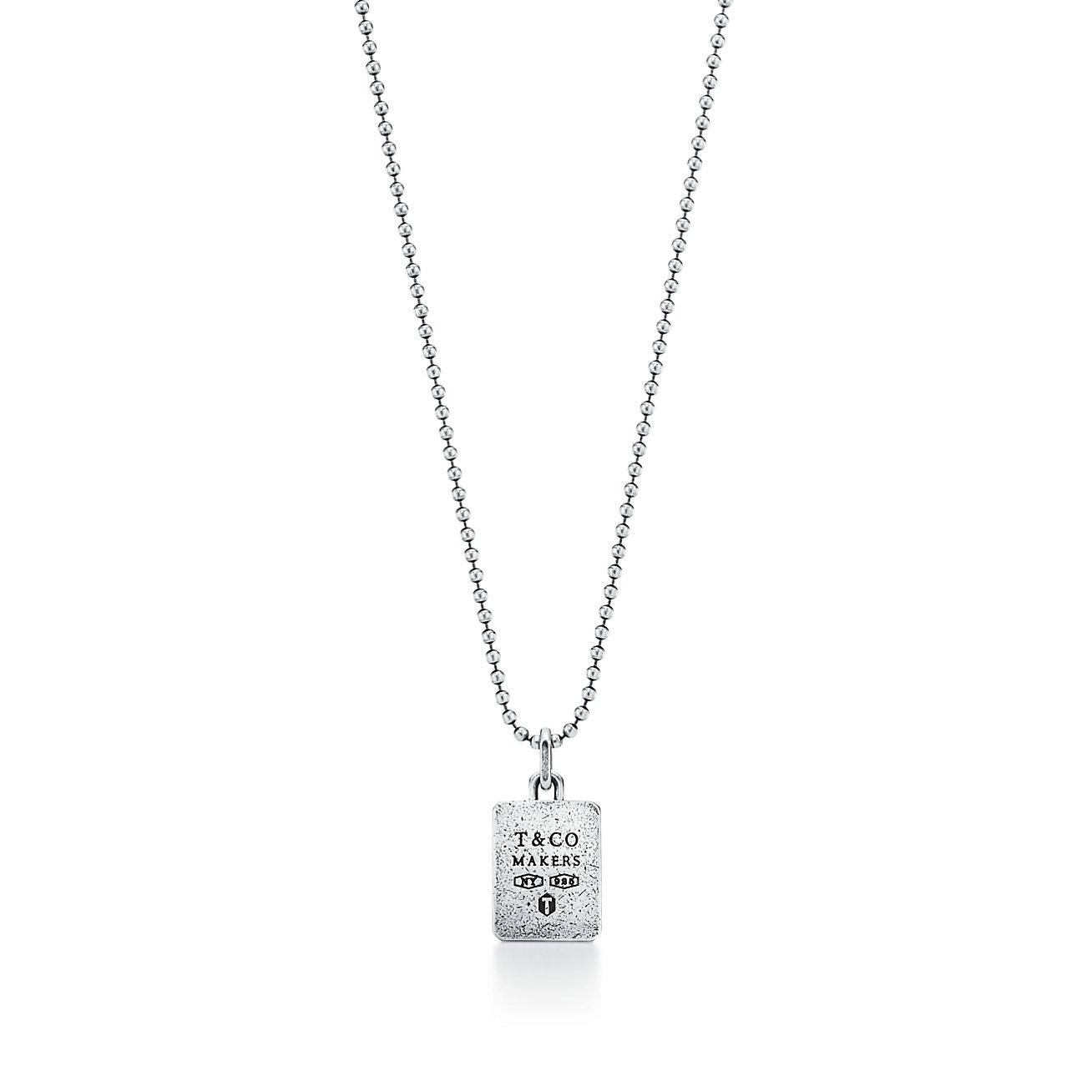 Tiffany 1837® Makers Tumbled Square Pendant in Sterling Silver, 24"
