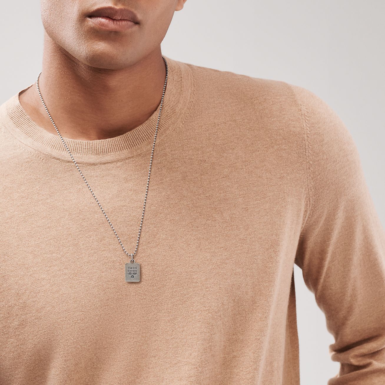 Tiffany 1837® Makers Tumbled Square Pendant in Sterling Silver, 24"