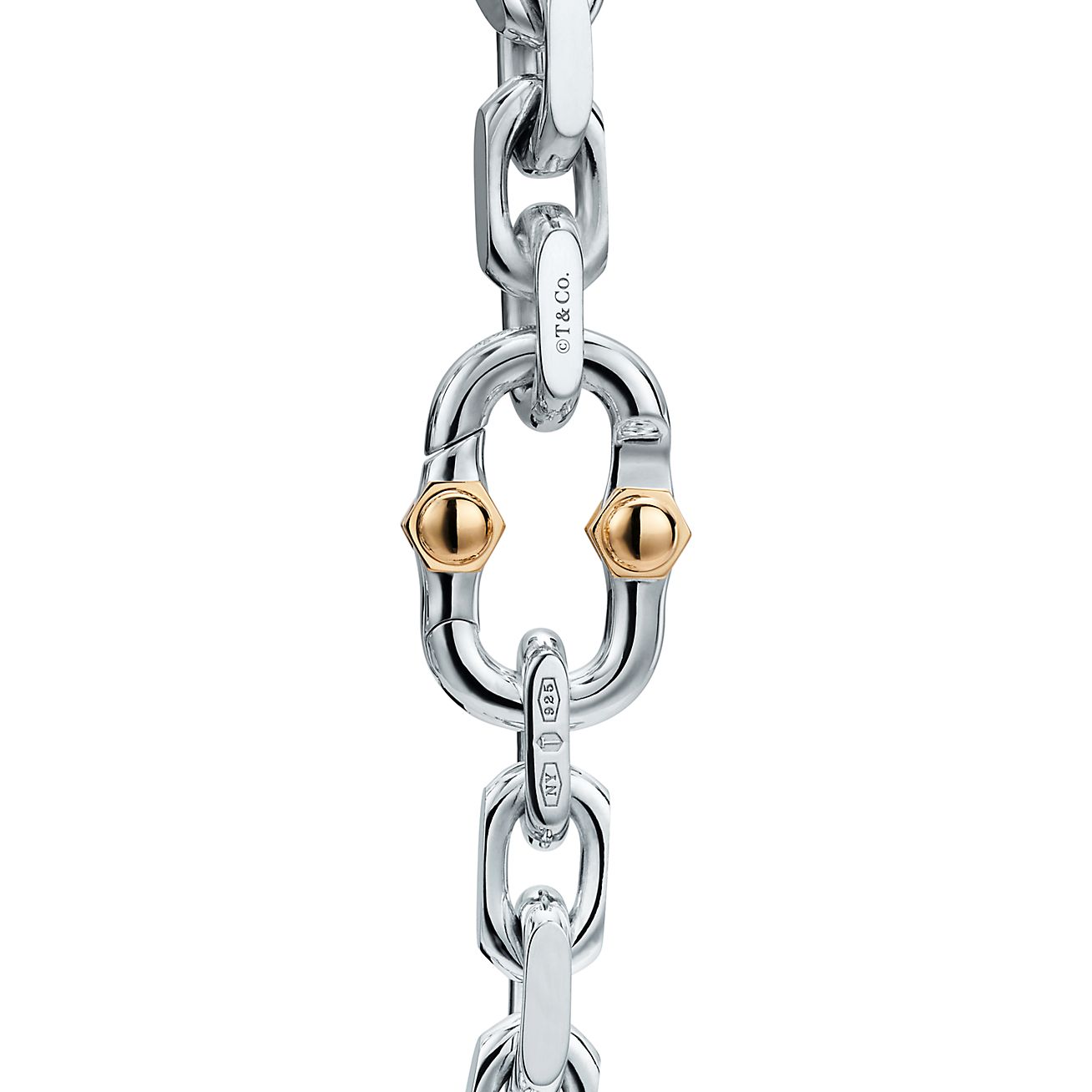 Tiffany 1837® Makers wide chain bracelet in sterling silver and 