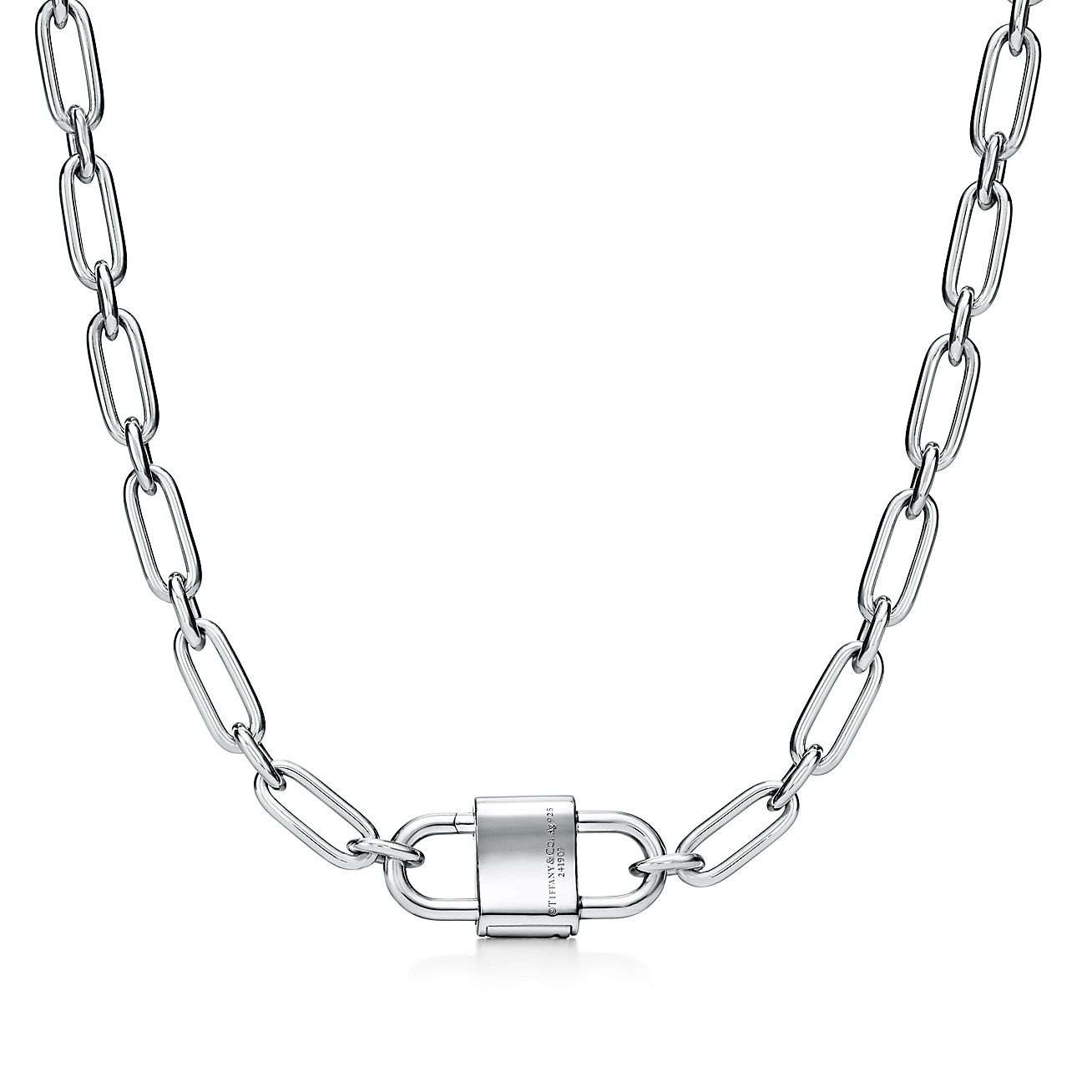Solitaire Double Chain Sterling Silver Necklace Tiffany 1837
