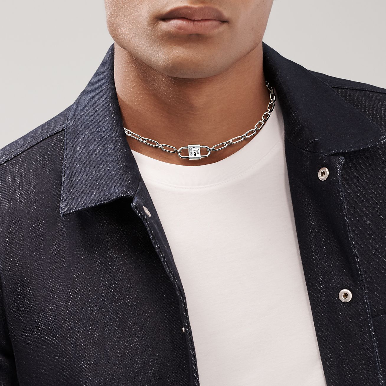 Tiffany 1837™ Medium Double Lock Necklace in Sterling Silver