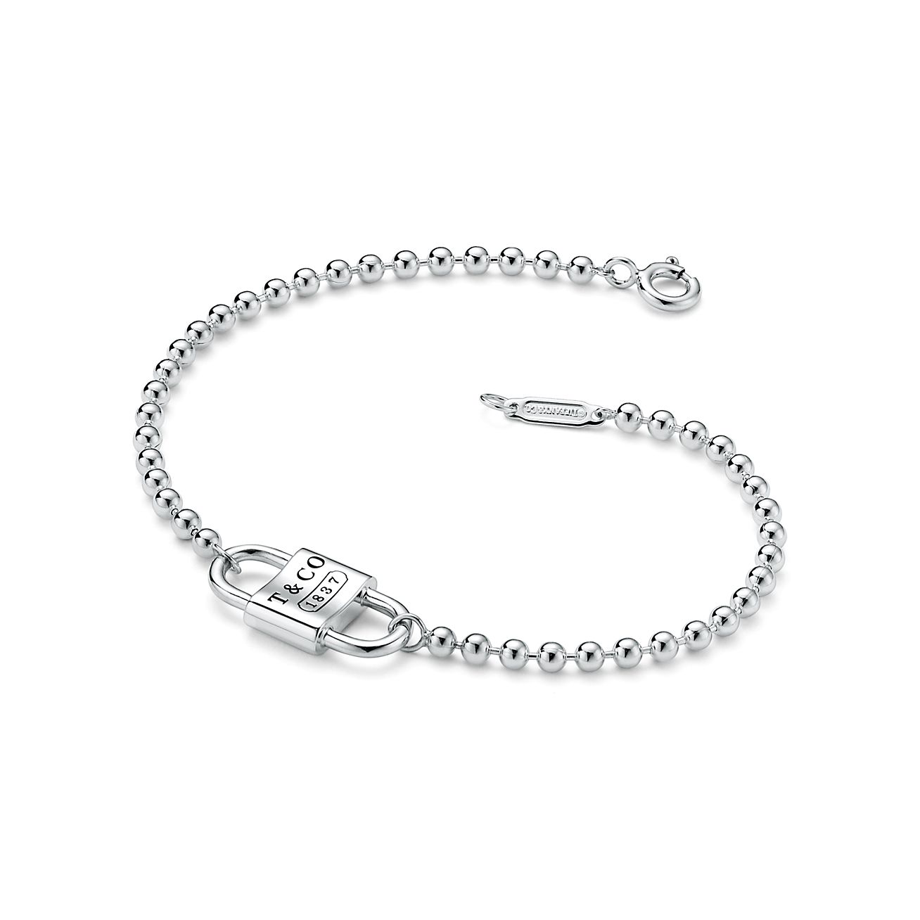 Tiffany 1837™ Small Double Lock Bead Bracelet in Sterling Silver