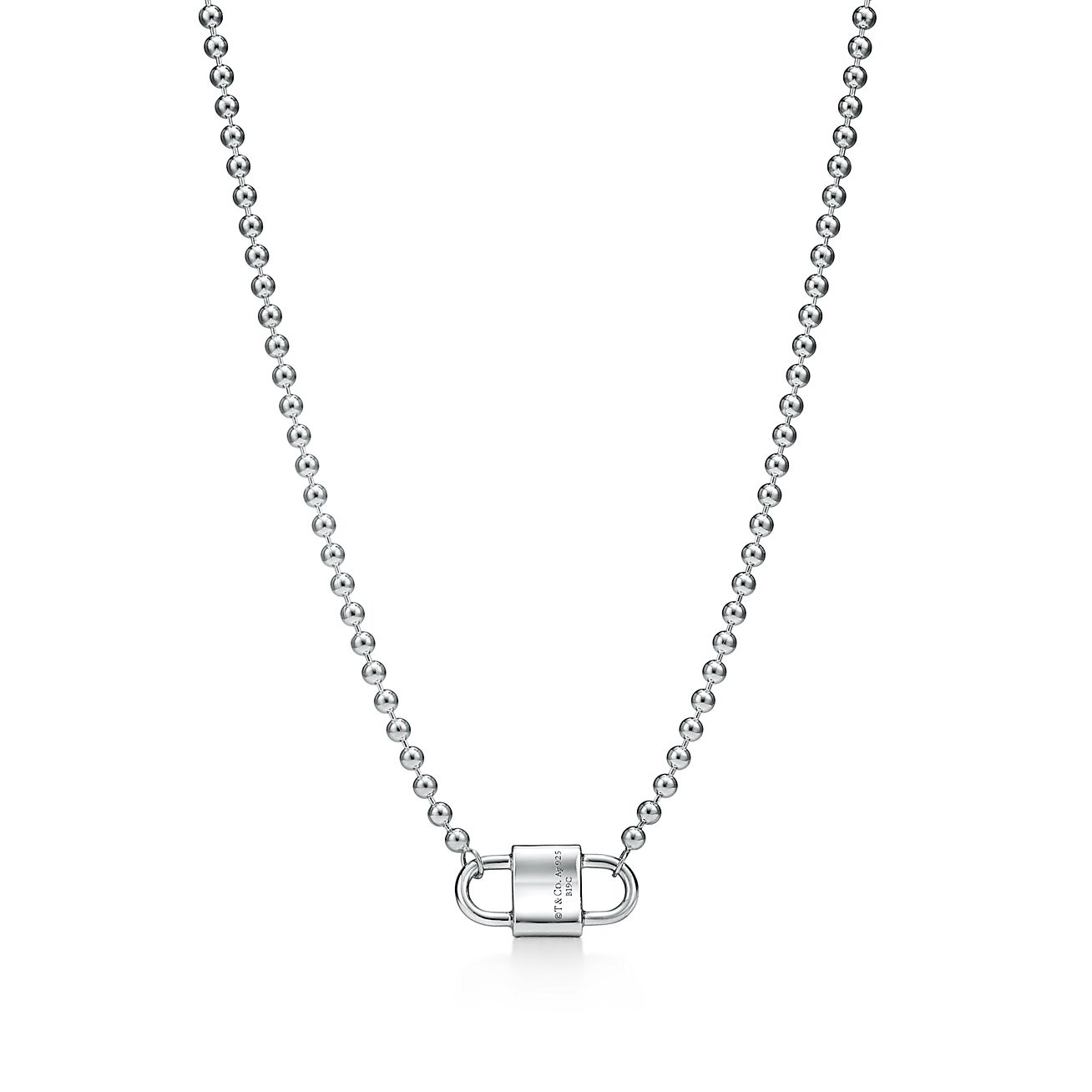 Tiffany 1837™ Small Double Lock Bead Necklace in Sterling Silver