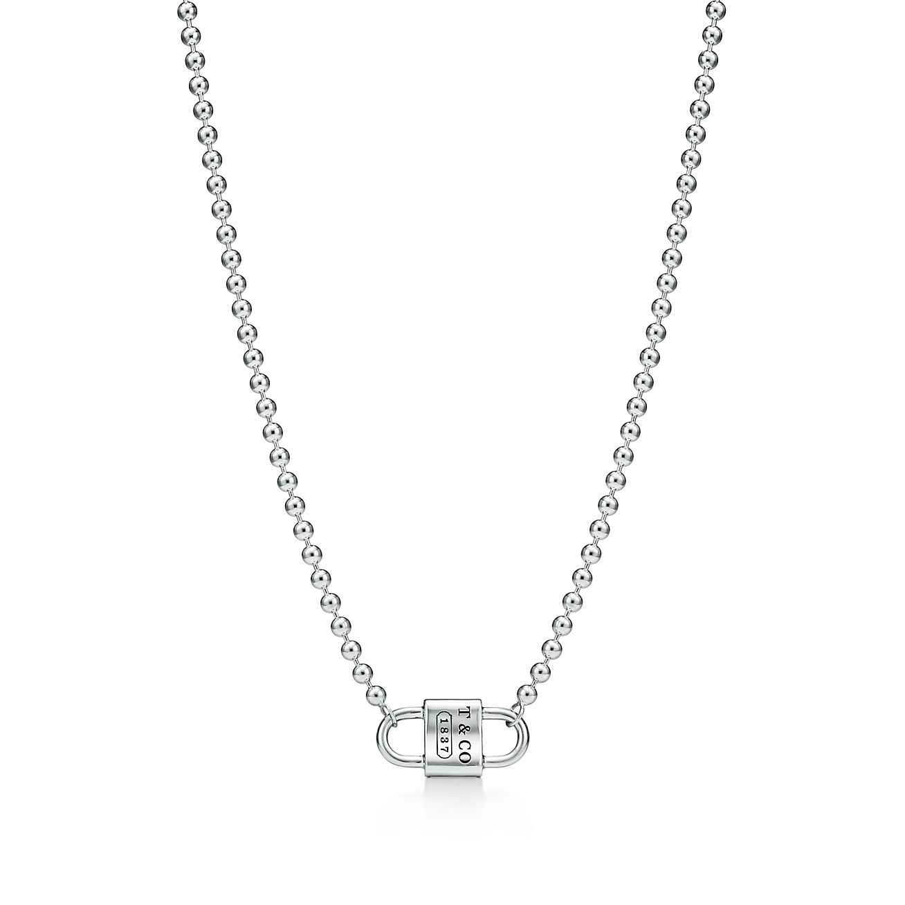 Tiffany 1837™ Small Double Lock Bead Necklace in Sterling Silver