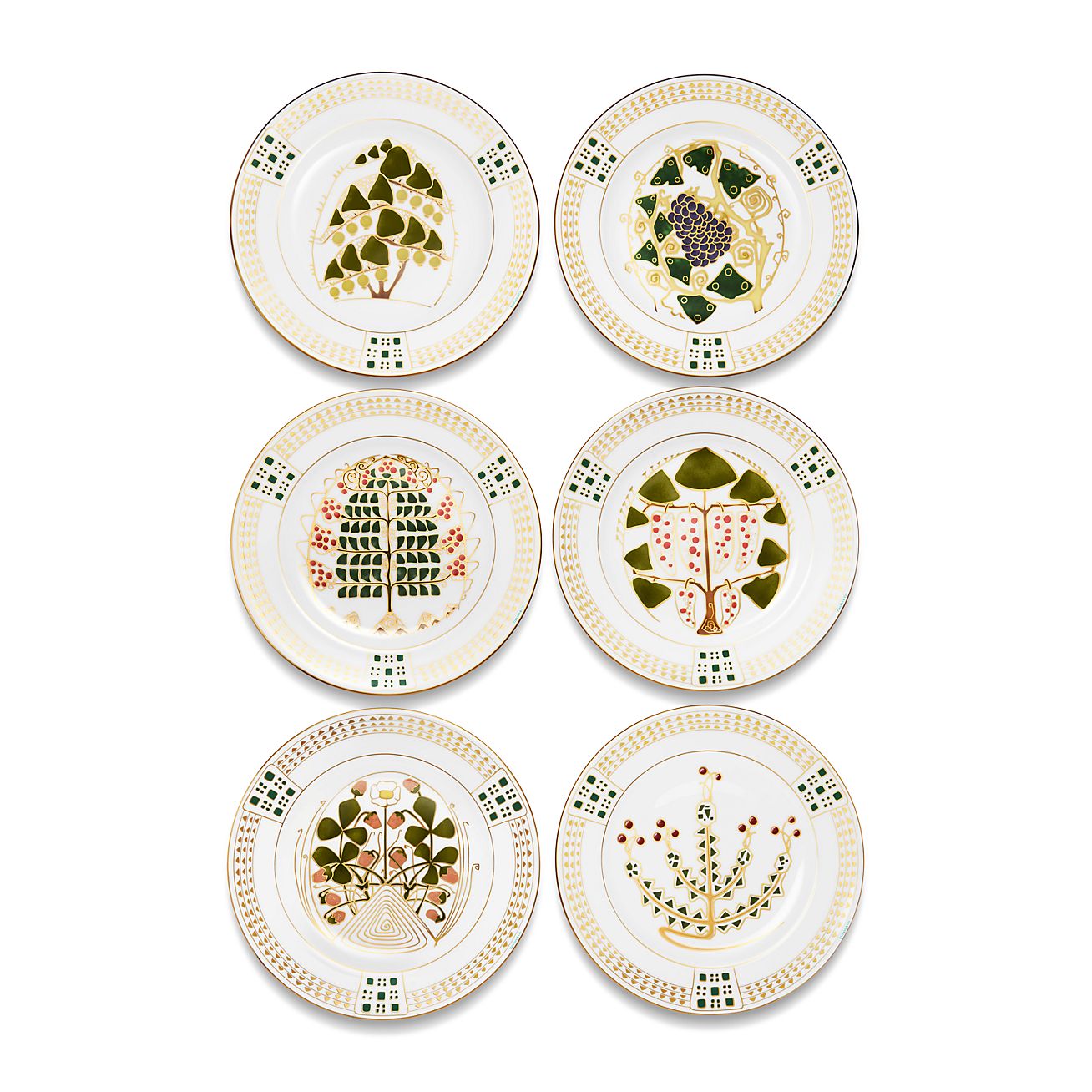 Tiffany Berries Dinner Plates in Bone China, Set of Six | Tiffany
