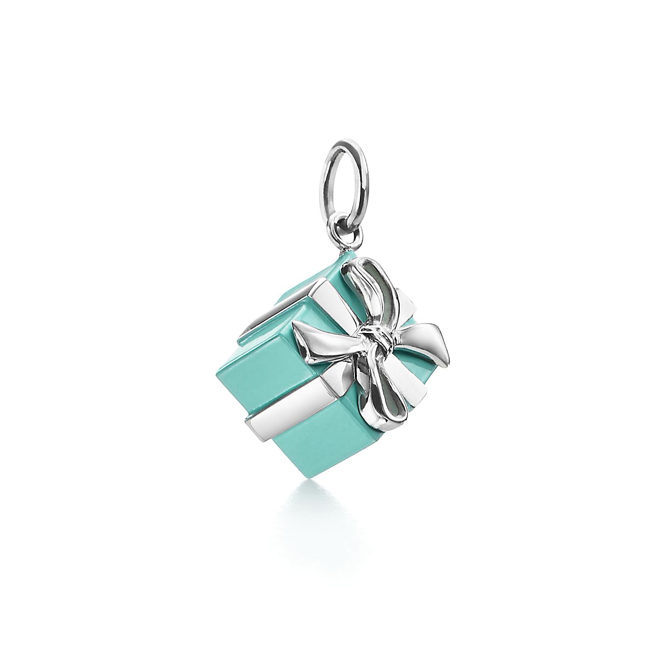 Tiffany Blue Box® charm in sterling silver with Tiffany Blue® enamel  finish.