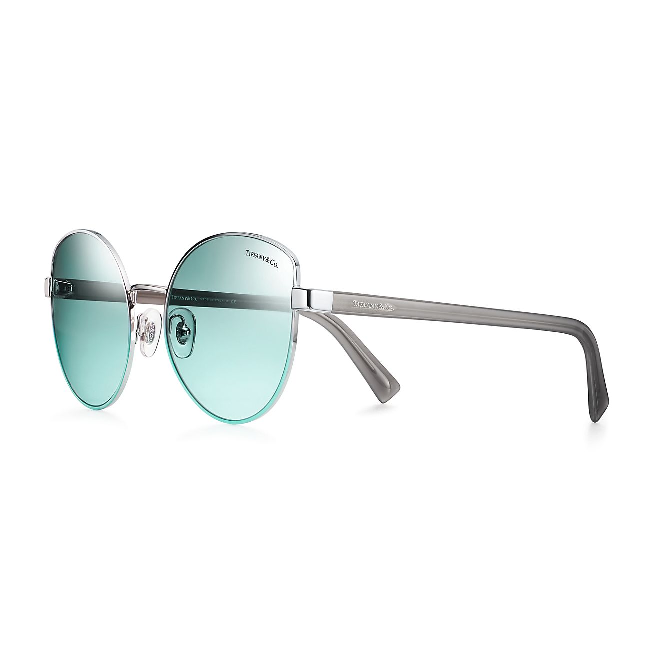 Tiffany Blue Cat Eye Sunglasses In Grey Metal Tiffany Co