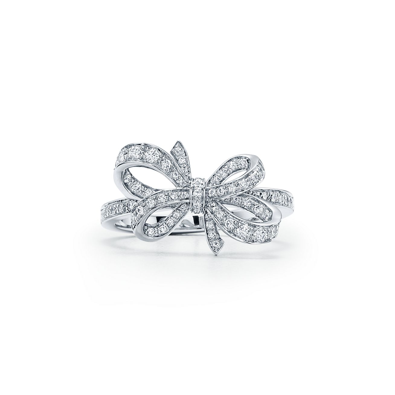 Tiffany Bow ribbon ring with round 