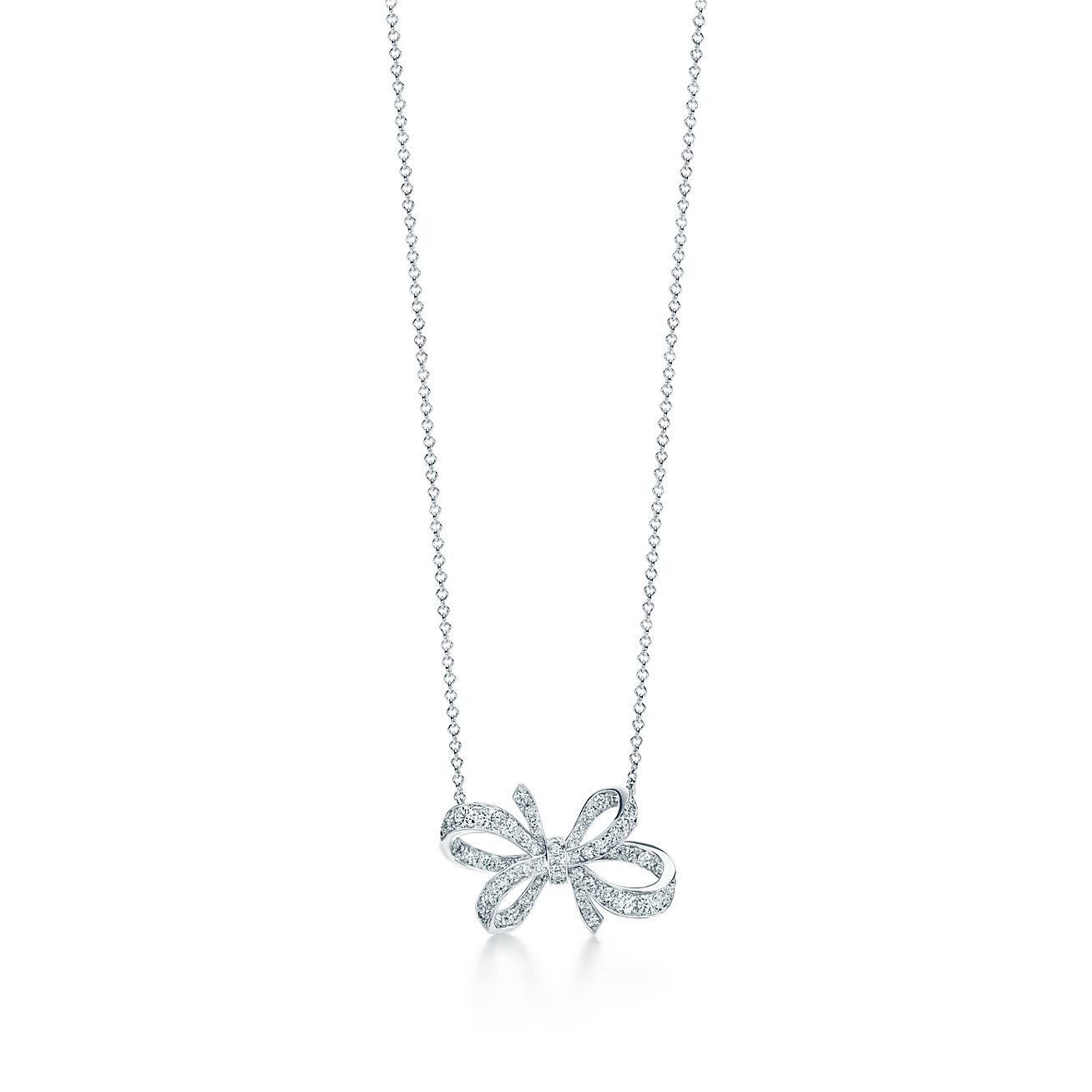Tiffany Bow ribbon pendant in platinum 