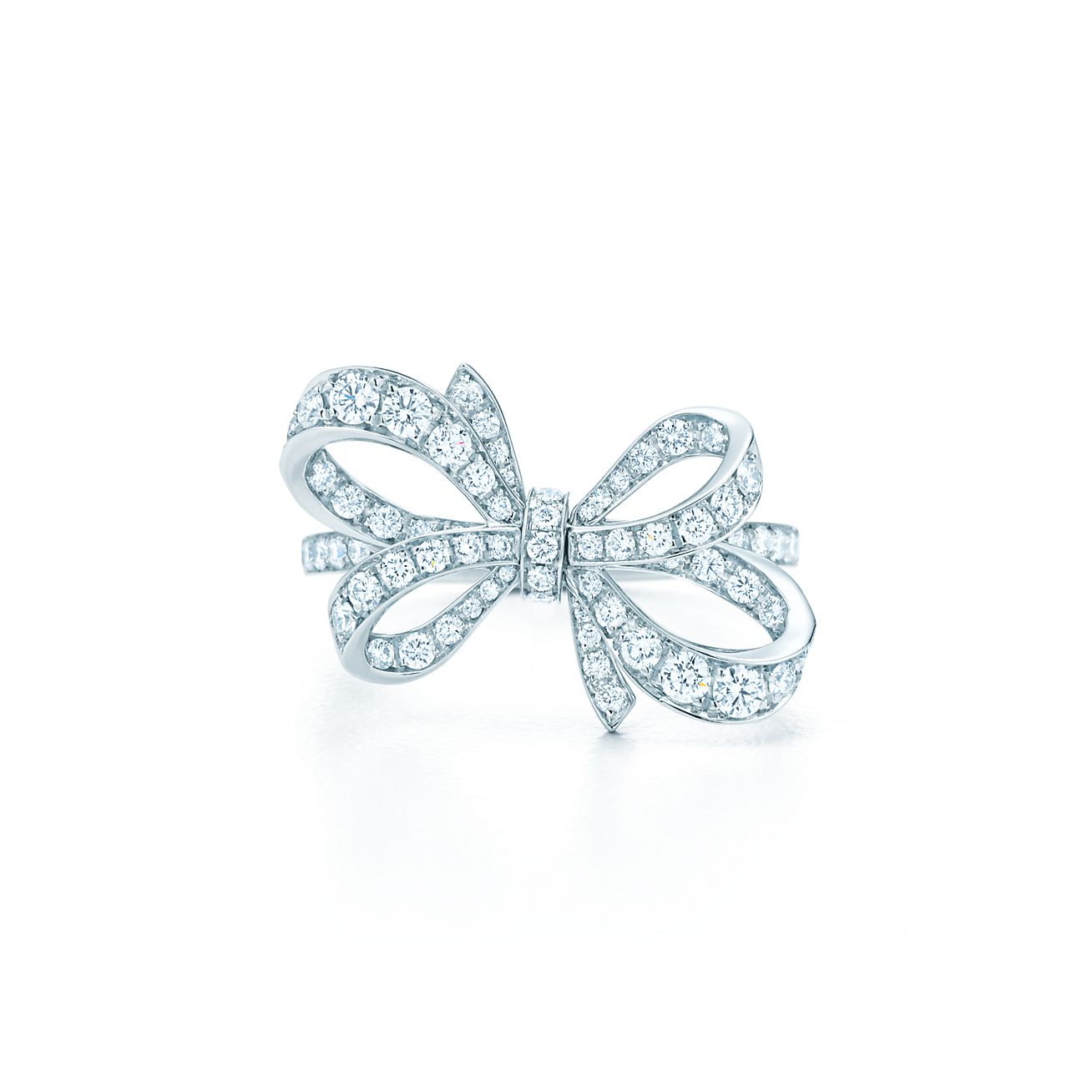 Tiffany Bow ribbon ring in platinum 