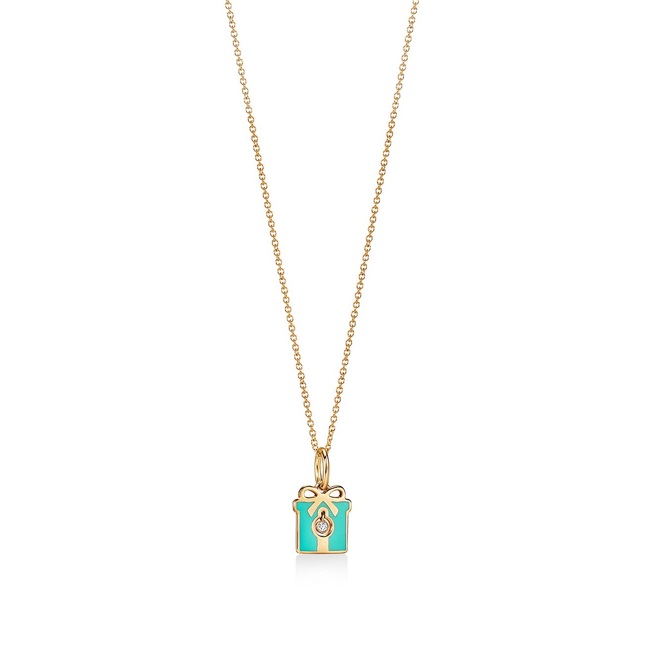 Tiffany Charms diamond box charm in 18k 