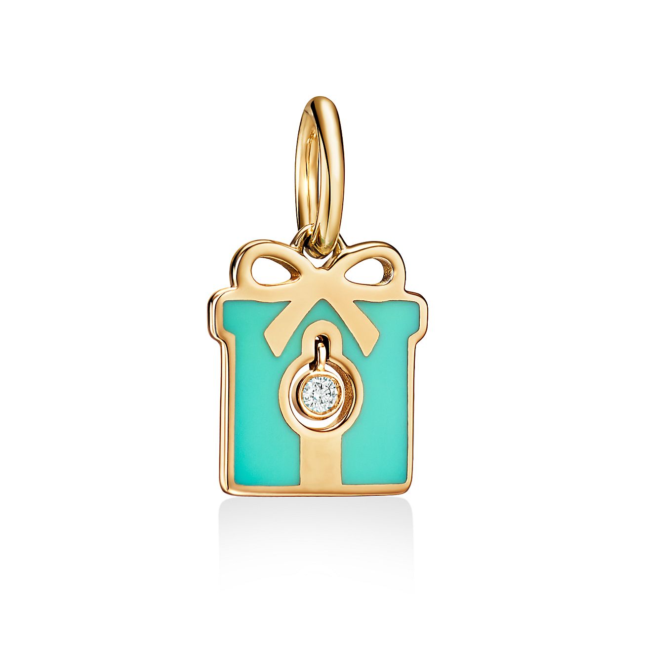 Tiffany Charms diamond box charm in 18k 