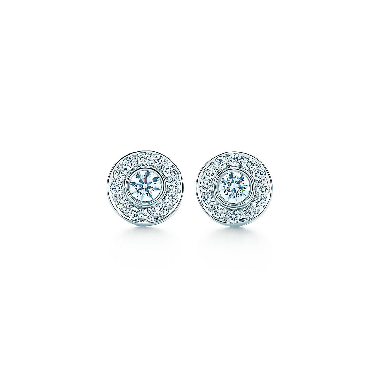 Tiffany Circlet Earrings With Diamonds In Platinum Mini Tiffany Circlet Earrings With Diamonds In Platinum Mini Co