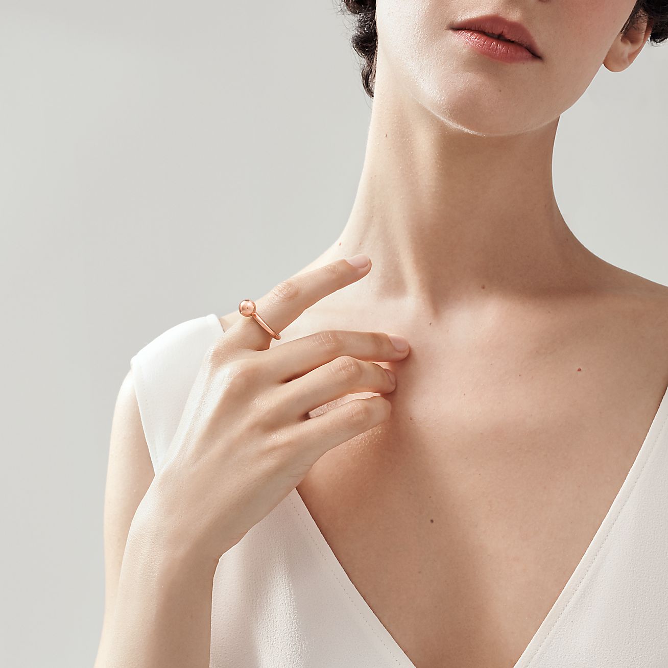 Bague Ball Tiffany City Hardwear En Or Rose 18 Carats Tiffany Co