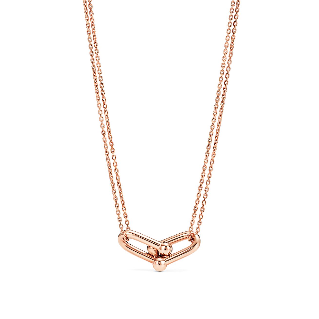 Tiffany City Hardwear Double Link Pendant in 18k Rose Gold