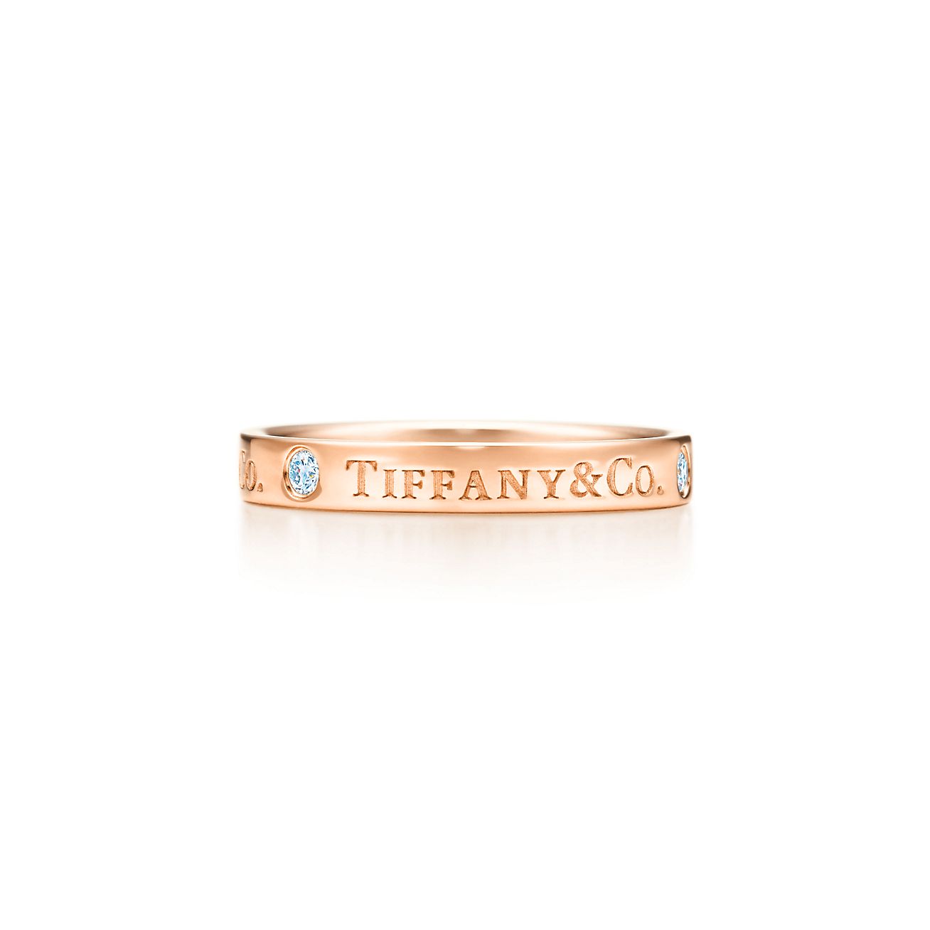 Tiffany \u0026 Co.® 18K 玫瑰金鑲鑽戒指，3 毫 