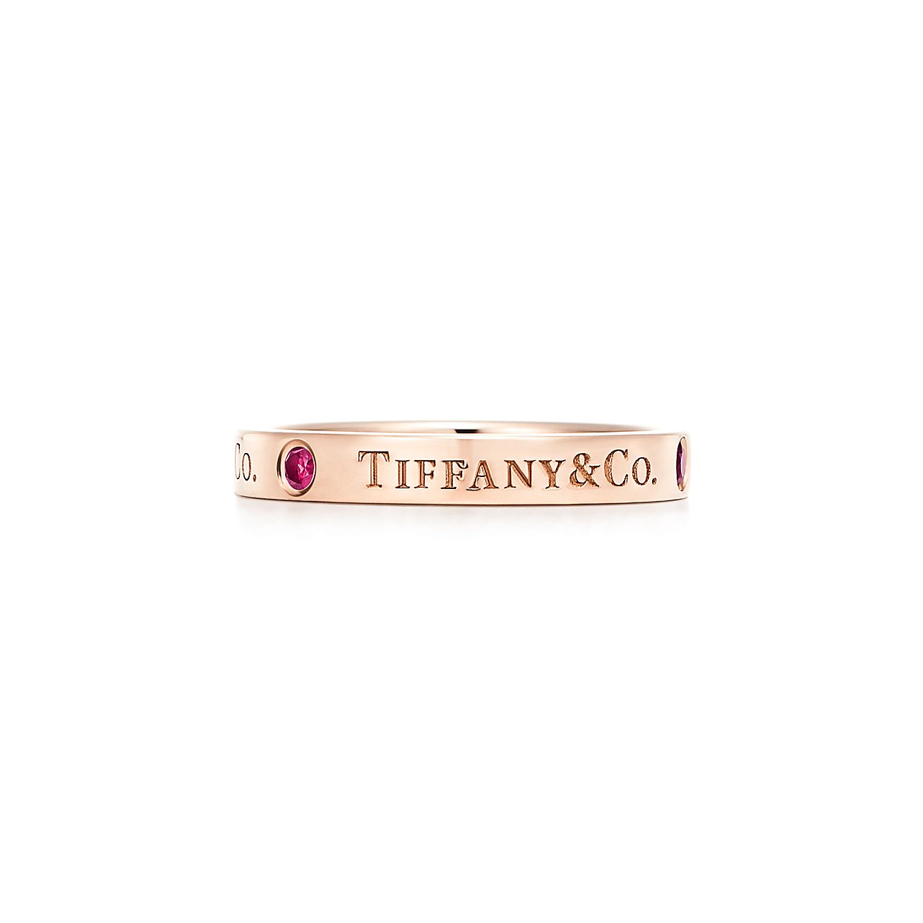 ティファニー バンドリング ルビー 18kローズゴールド 幅3mm Tiffany Co