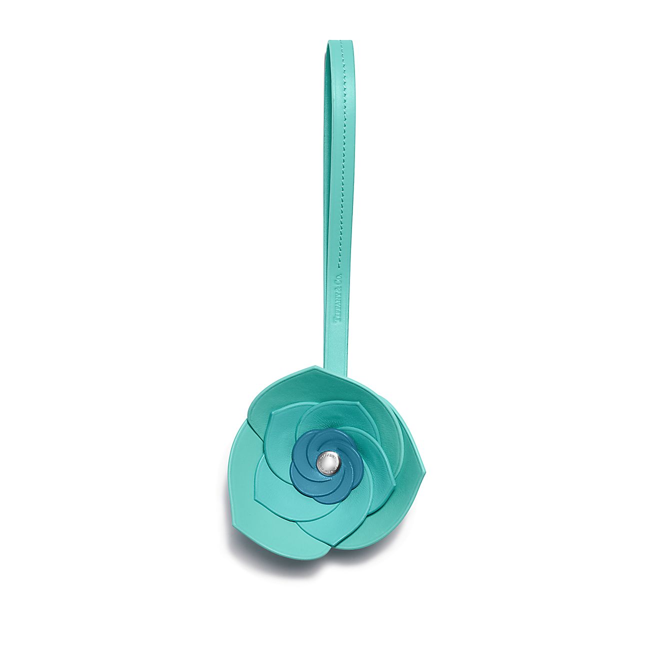 TIFFANY & CO.® フラワー バッグ チャーム ティファニー ブルー レザー  