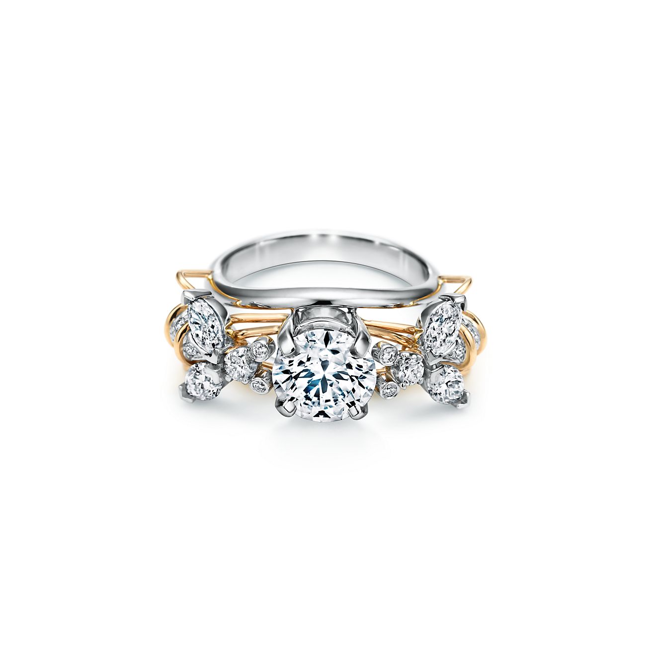 Bees Engagement Ring in Platinum 
