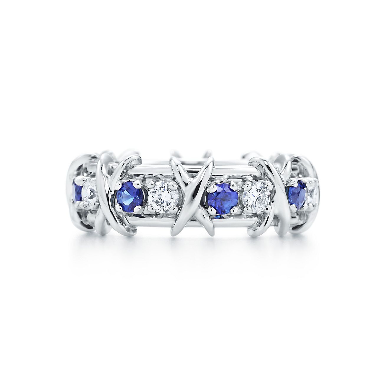 Tiffany Co Schlumberger 16 ストーン リング ダイヤモンド サファイヤ Tiffany Co
