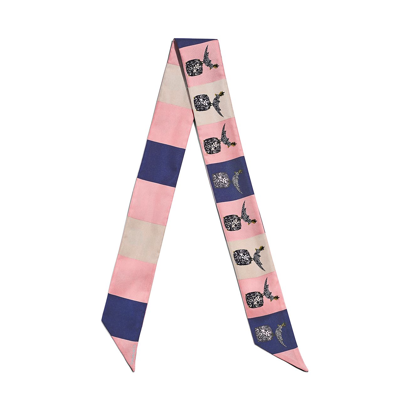 Tiffany T True Ribbon Scarf in Crystal Pink Silk