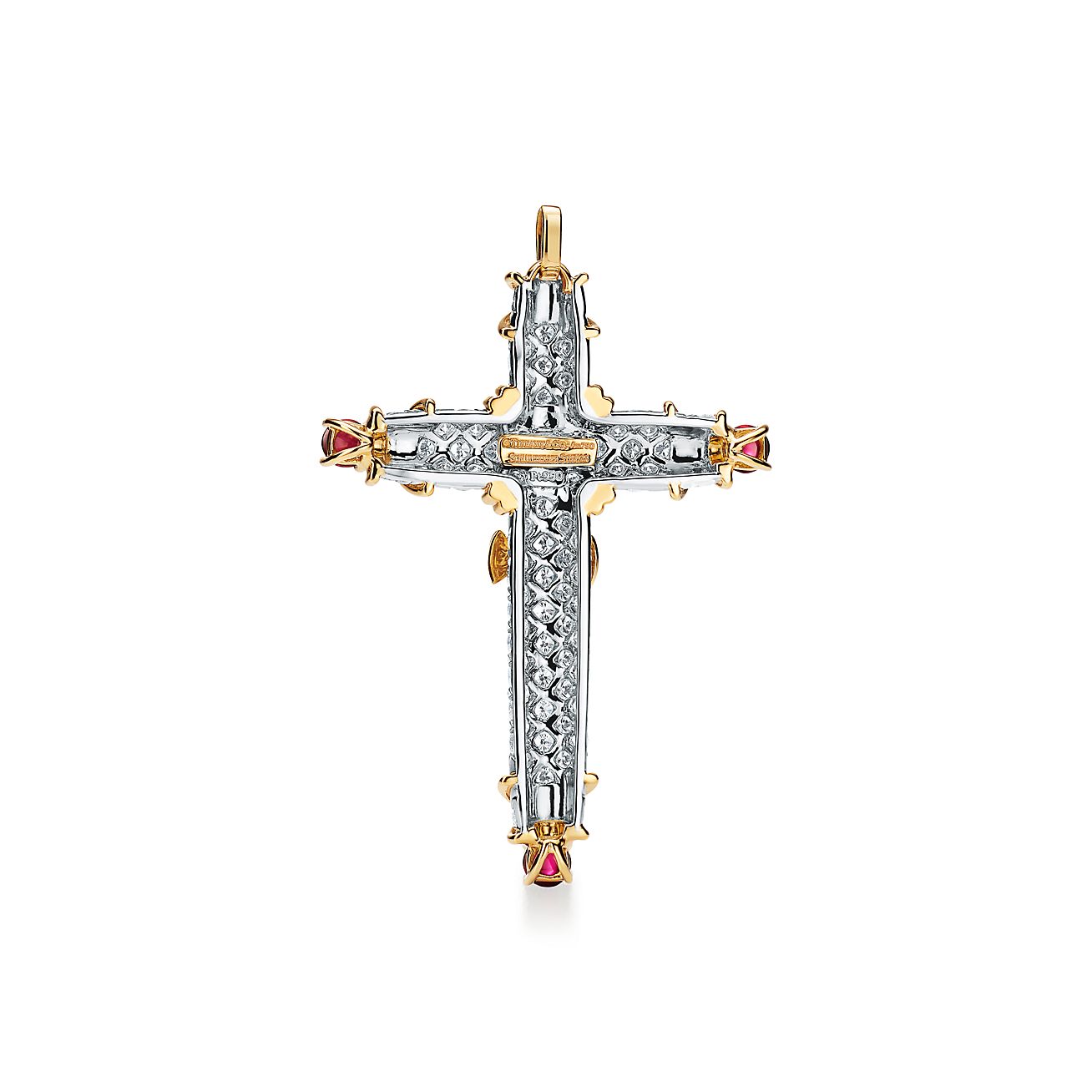 White gold cross 2025 necklace tiffany