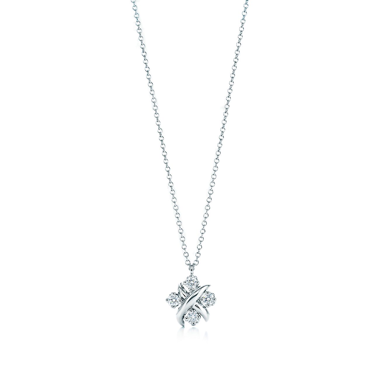 Jean Schlumberger by Tiffany Lynn pendant in platinum with diamonds.