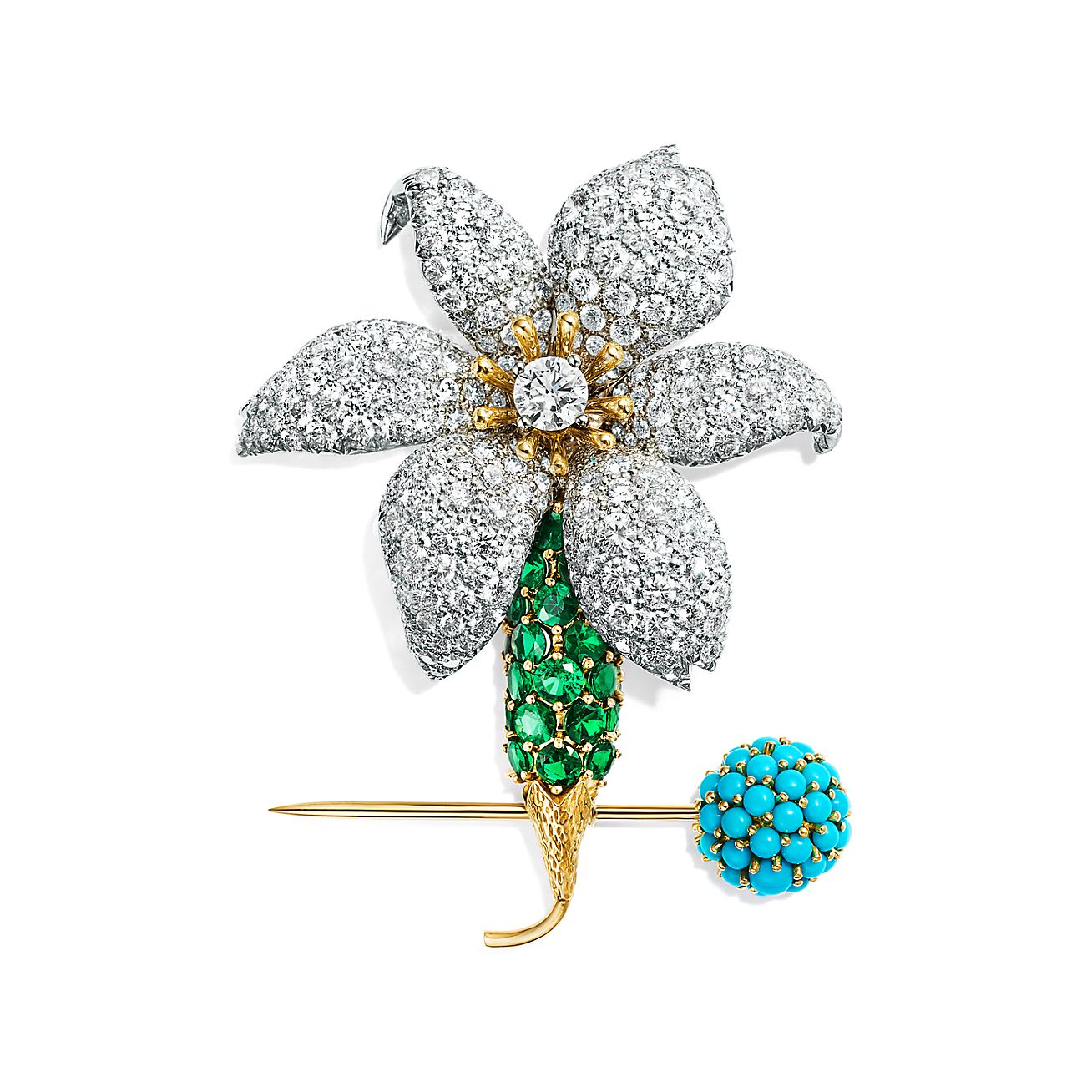 Co. Schlumberger® Orchid clip brooch 