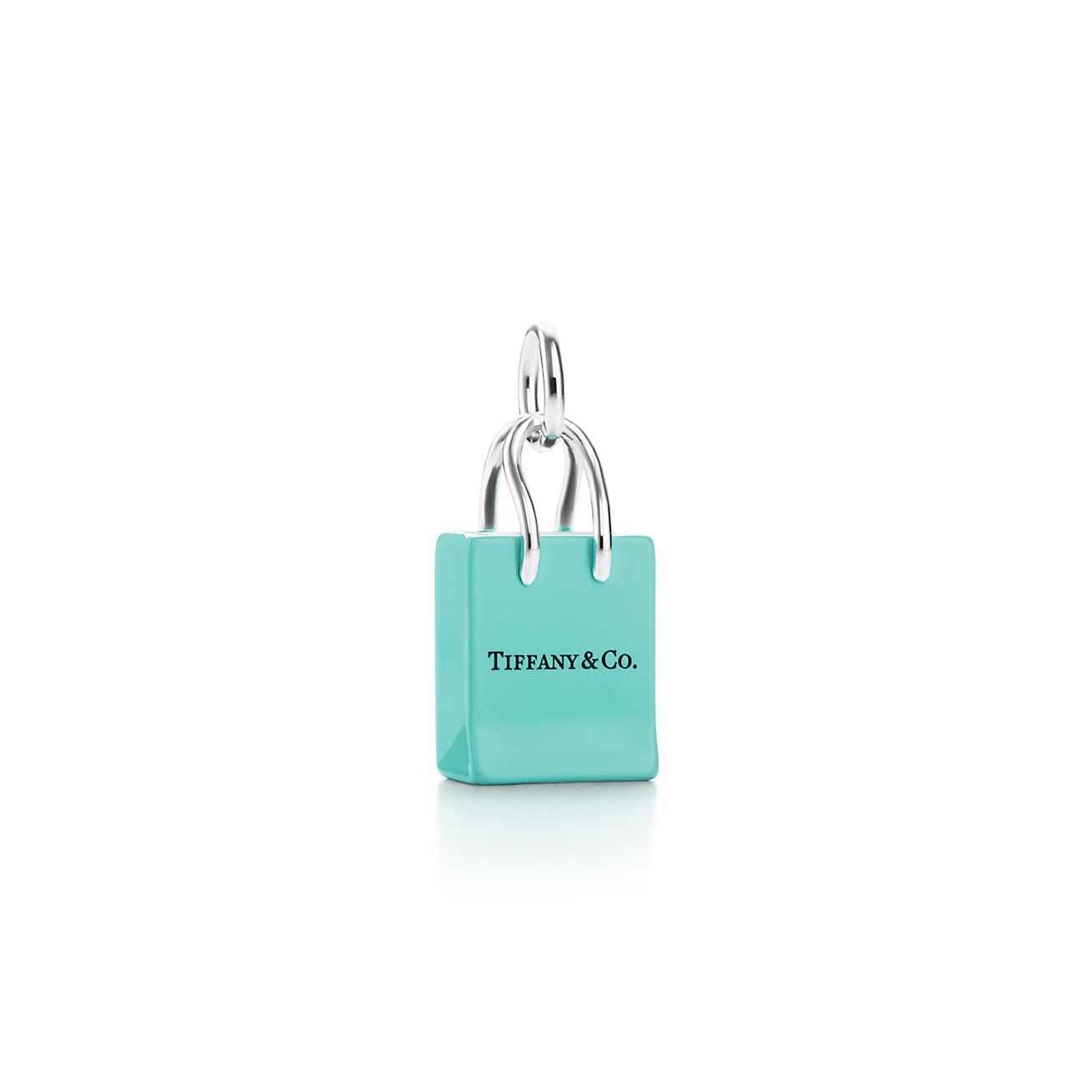 Tiffany & Co.® Shopping Bag Charm In Sterling Silver With Enamel Finish. |  Tiffany & Co.
