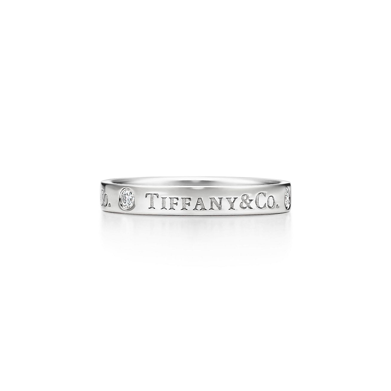 Emulatie precedent strijd Tiffany & Co.® band ring with diamonds in platinum, 3mm wide. | Tiffany &  Co.
