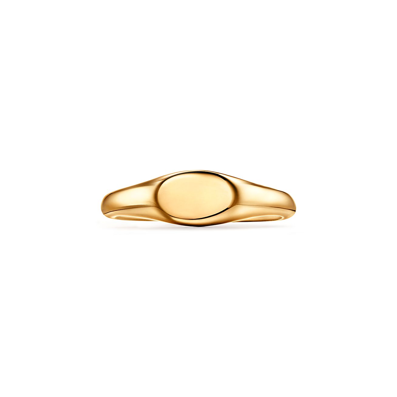 micro oval signet ring in 18k gold 