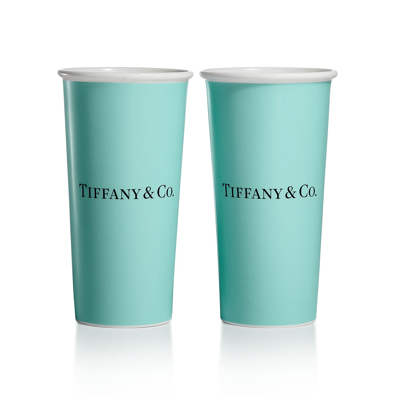 Кофейные чашки Tiffany Cups из костяного фарфора, набор из двух предметов,  large | Tiffany & Co.