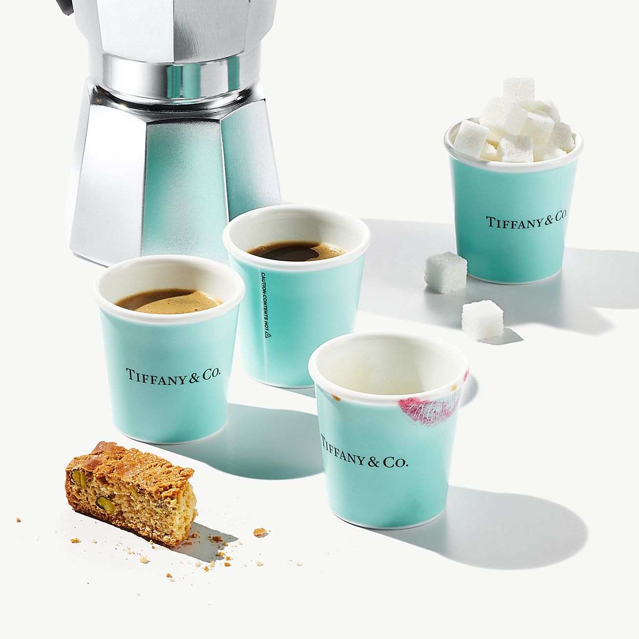 Tiffany Cups Tiffany Espresso Cups in Bone China, Set of Four 