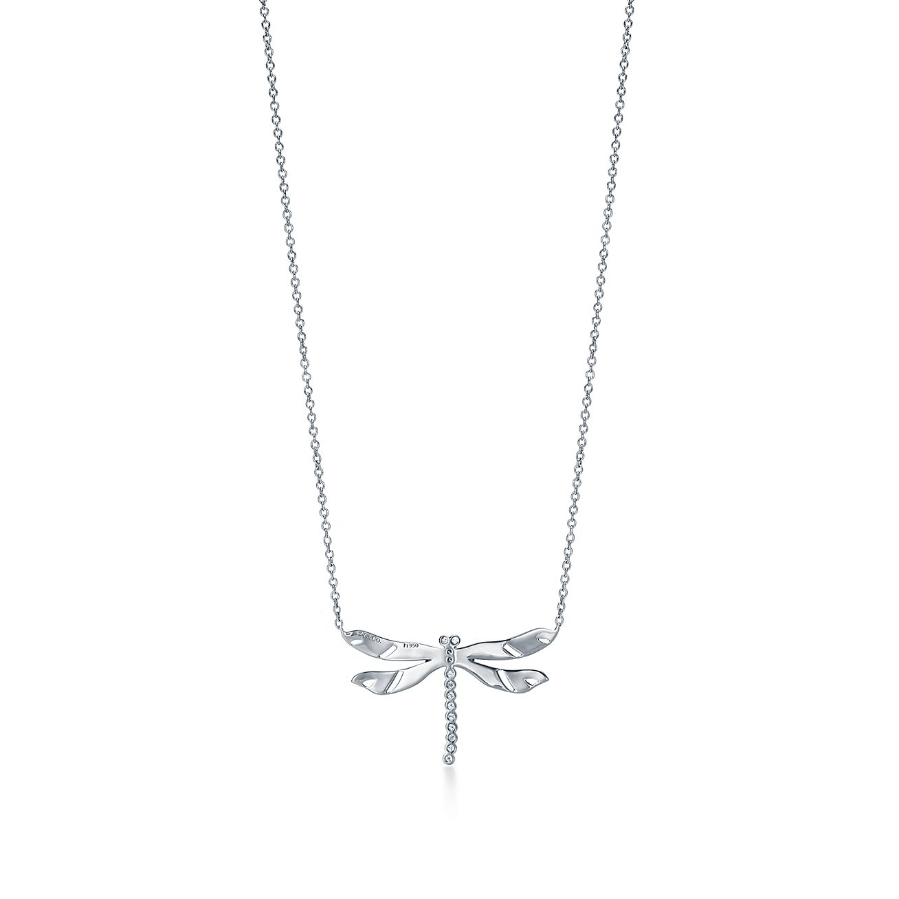 Tiffany Enchant™ 鉑金鑲鑽石蜻蜓鏈墜 