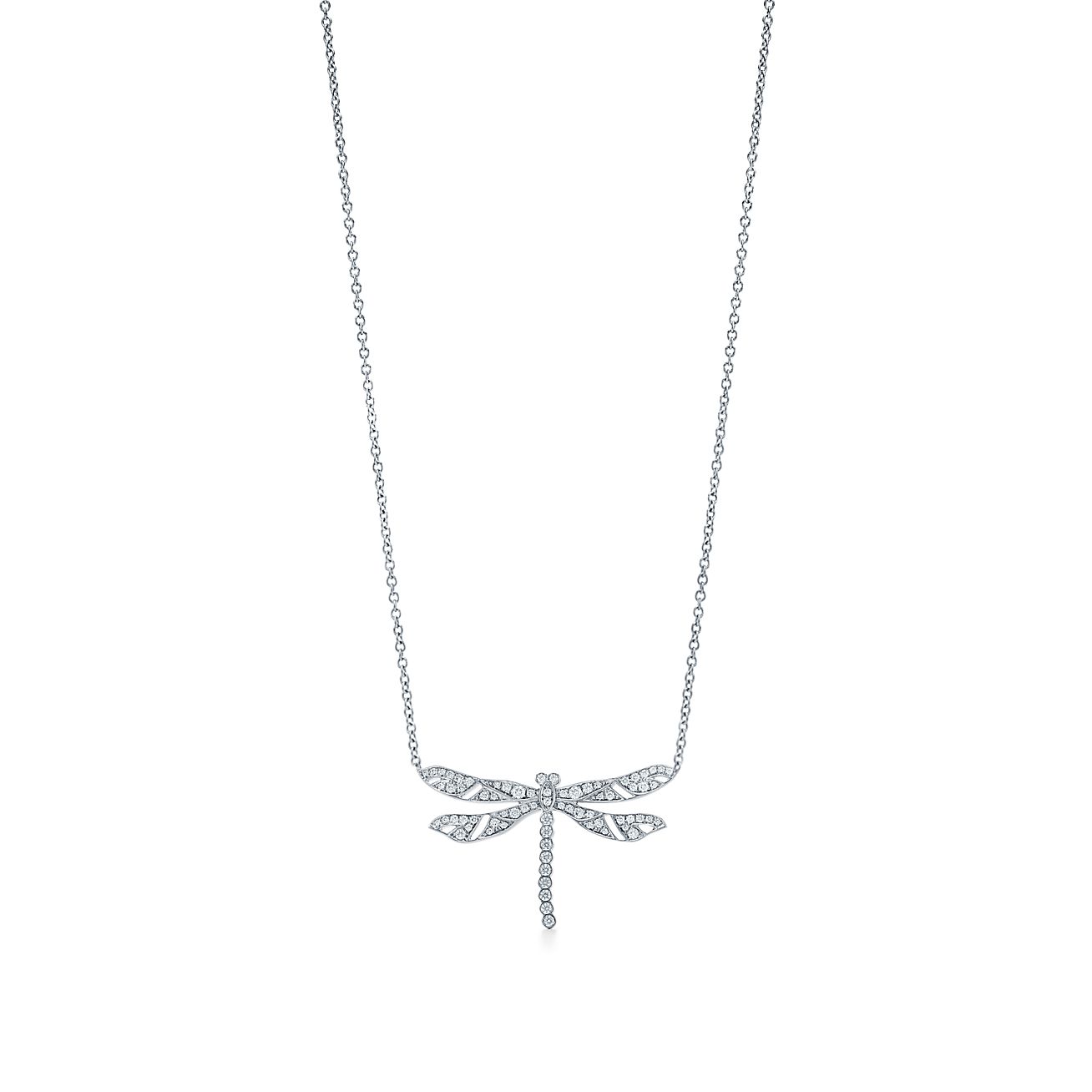 Tiffany Enchant™ 鉑金鑲鑽石蜻蜓鏈墜 