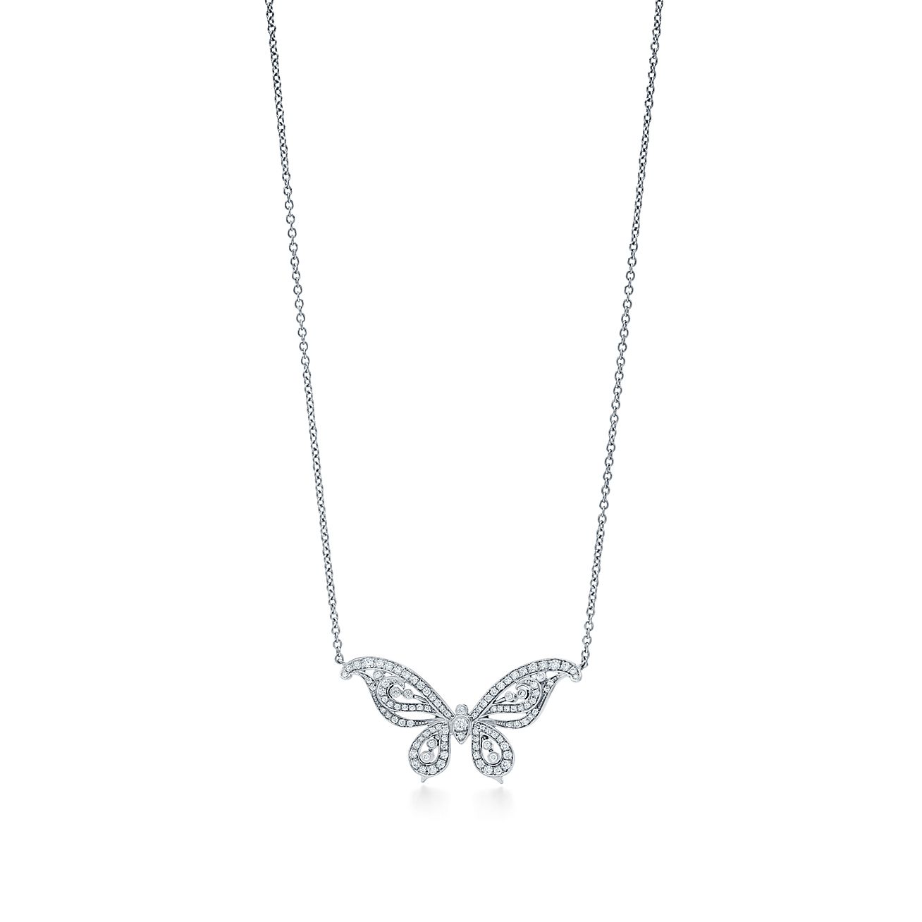 tiffany silver butterfly necklace
