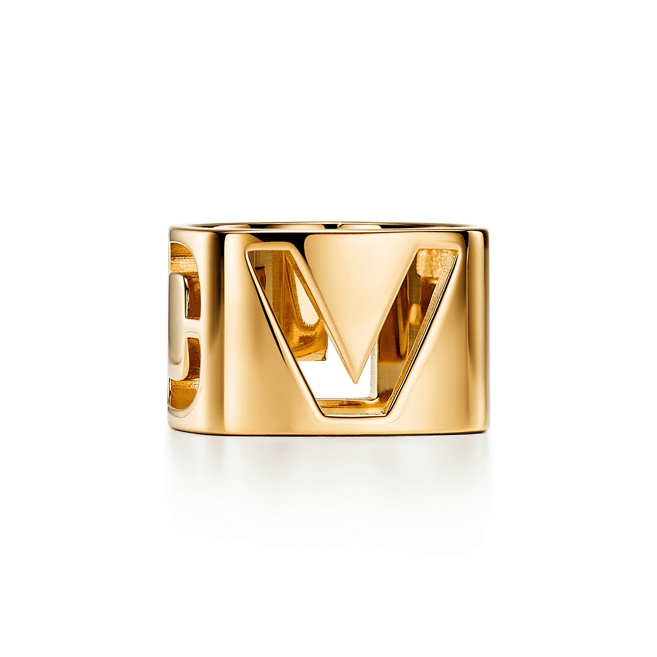 Louis Vuitton Essential V Ring - Gold, Gold-Tone Metal Band, Rings