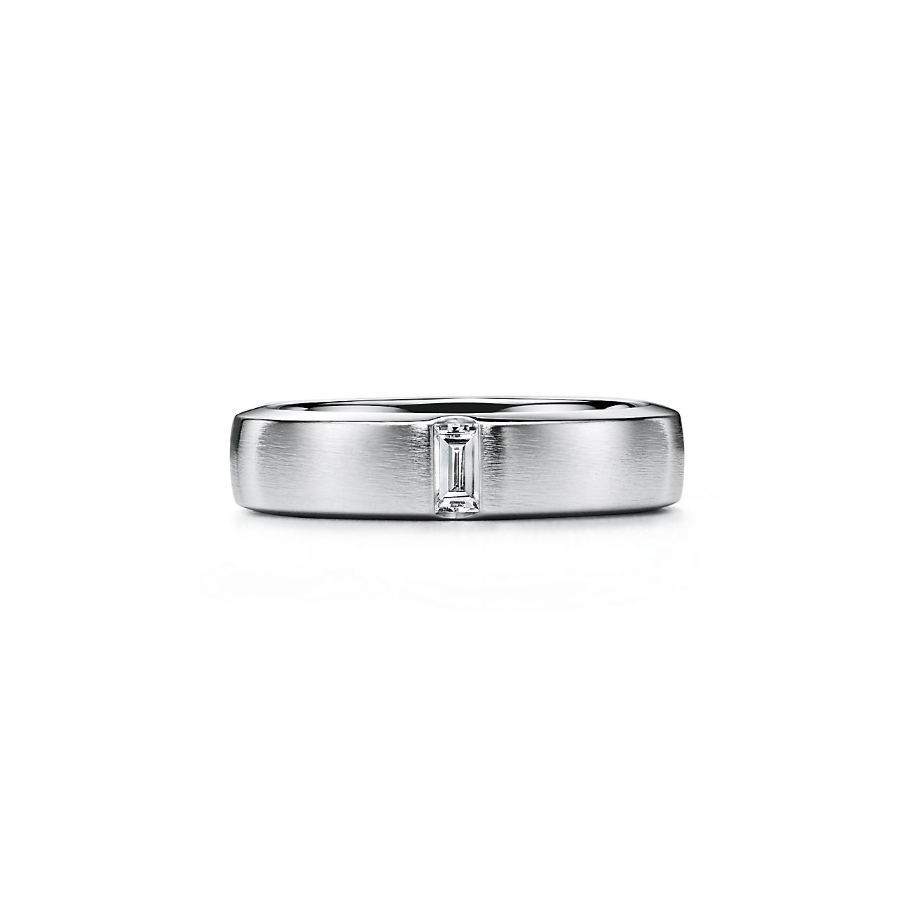 Tiffany Essential Band satin finish ring in platinum with a 