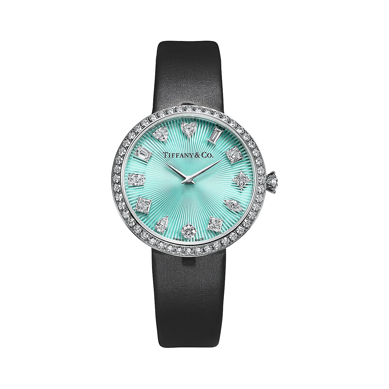 Круглые часы Tiffany Eternity 32 мм из белого золота с бриллиантами ...