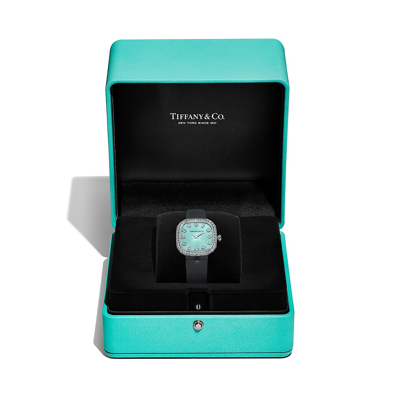 Tiffany Eternity 28 MM Cushion-shaped Watch in White Gold with Diamonds - Alternate shot 1 - Alternate shot 2 - Alternate shot 3 - Alternate shot 4