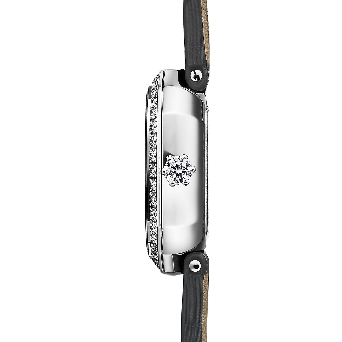 Tiffany Eternity 28 MM Cushion-shaped Watch in White Gold with Diamonds - Alternate shot 1 - Alternate shot 2