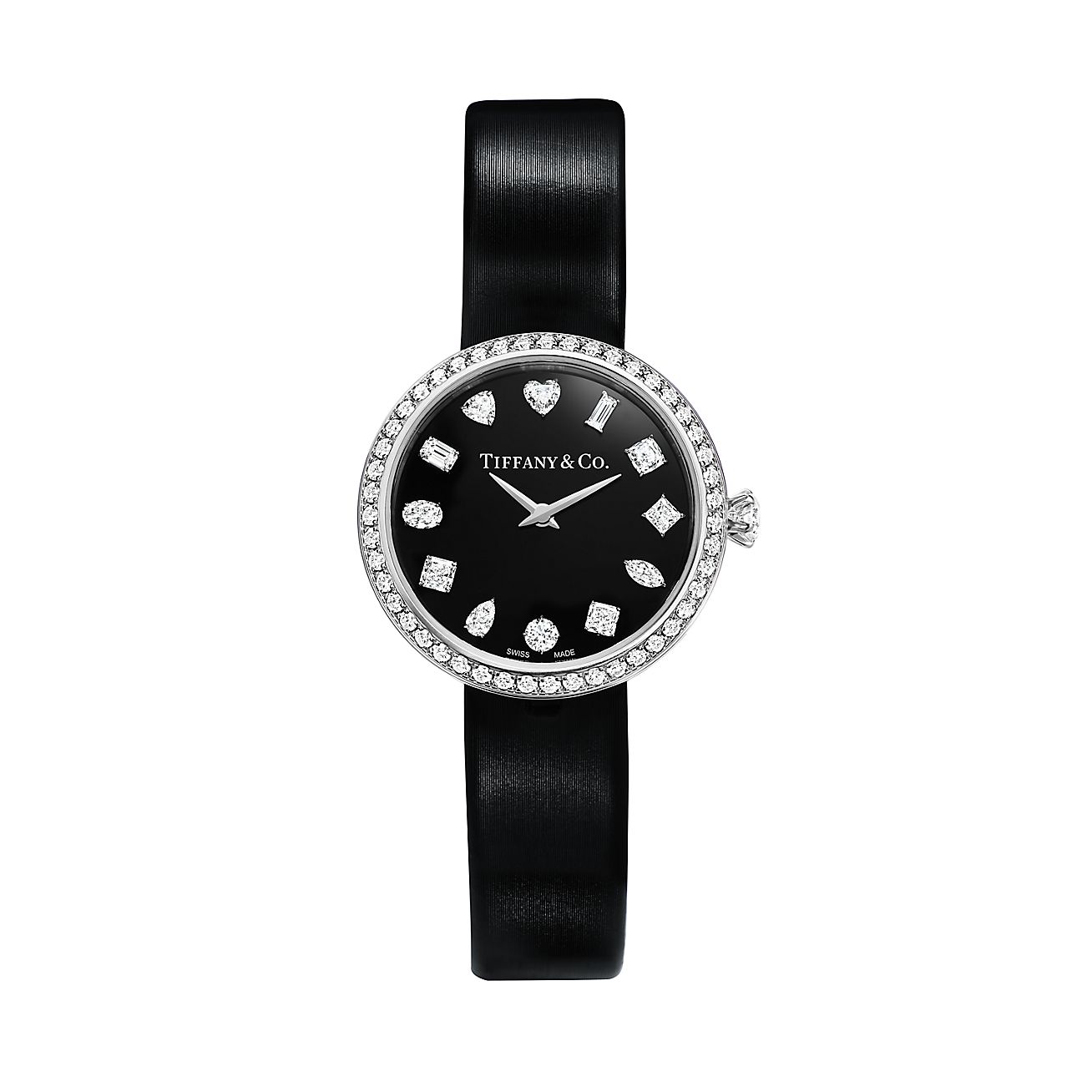 Tiffany Eternity 28 mm Round Watch in White Gold with Diamonds